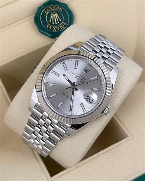 rolex datejust 41 silver